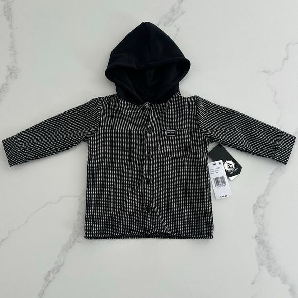 NWT Toddler Volcom Hooded Button Up Flannel size 18mo - Picture 1 of 9